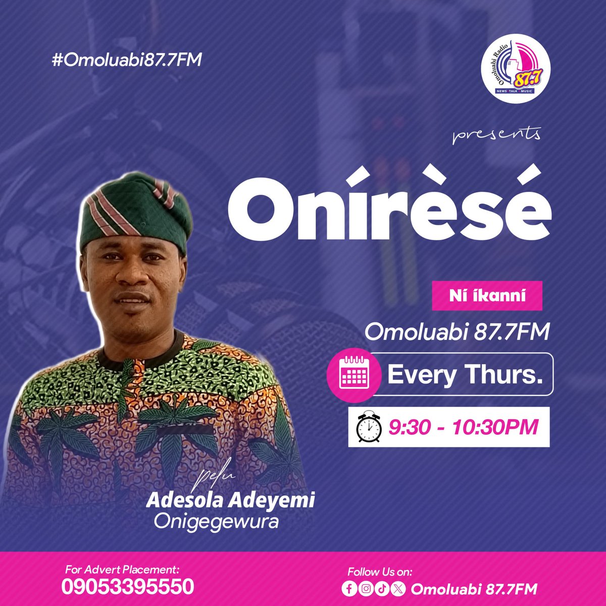 AdesolaAde15551's tweet photo. Igba ati akoko eto ONIRESE ti yi pa da oooo, e dara pò mon mi loni yi @Ayanfetalks @AKIN_SHOTIT @theayoadams @Poet_AAT @TheDimejiLateef @ABC @akin_adesina #reelsinstagram #yoruba #storytel #storry #NigeriaOnTheRise https://t.co/JrWzfIjjNB