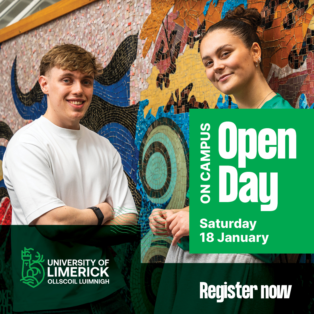 StudyAtUL (@ugstudyatul) on Twitter photo Register now for the next <a href="/UL/">University Of Limerick</a> Open Day, 18 January from 9am to 2pm. Attend talks on all our degrees, meet our lecturers, our current students and check out our award-winning campus #StudyAtUL
ul.ie/opendays Register now for the next <a href="/UL/">University Of Limerick</a> Open Day, 18 January from 9am to 2pm. Attend talks on all our degrees, meet our lecturers, our current students and check out our award-winning campus #StudyAtUL
ul.ie/opendays
