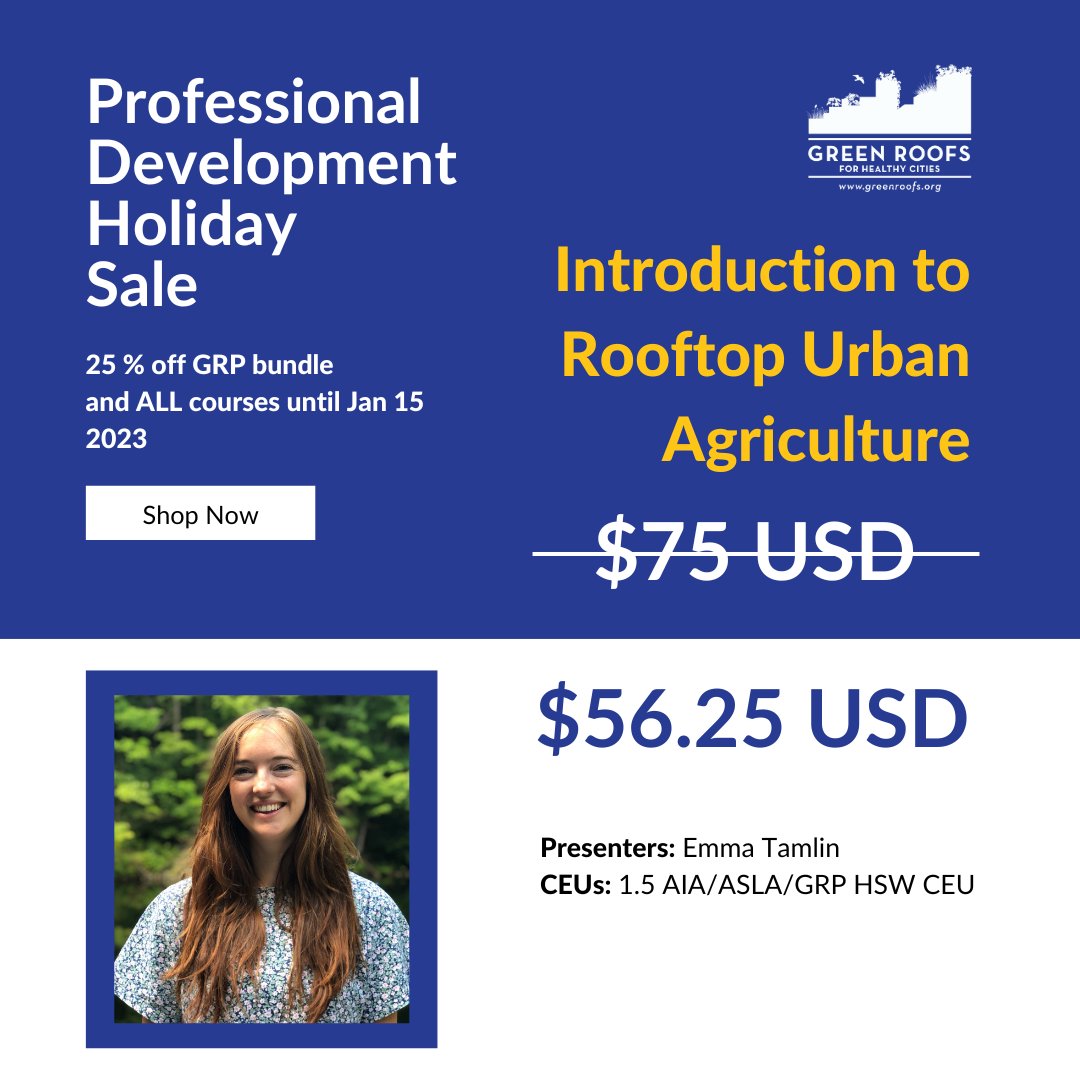Green Roofs for Healthy Cities (@grhcna) on Twitter photo This course discusses practical applications of green roof and wall technologies that can be used to implement productive rooftop farming initiatives. Case studies focused on pioneering urban farming operations describe key factors for project success.
livingarchitectureacademy.com/p/introduction… This course discusses practical applications of green roof and wall technologies that can be used to implement productive rooftop farming initiatives. Case studies focused on pioneering urban farming operations describe key factors for project success.
livingarchitectureacademy.com/p/introduction…