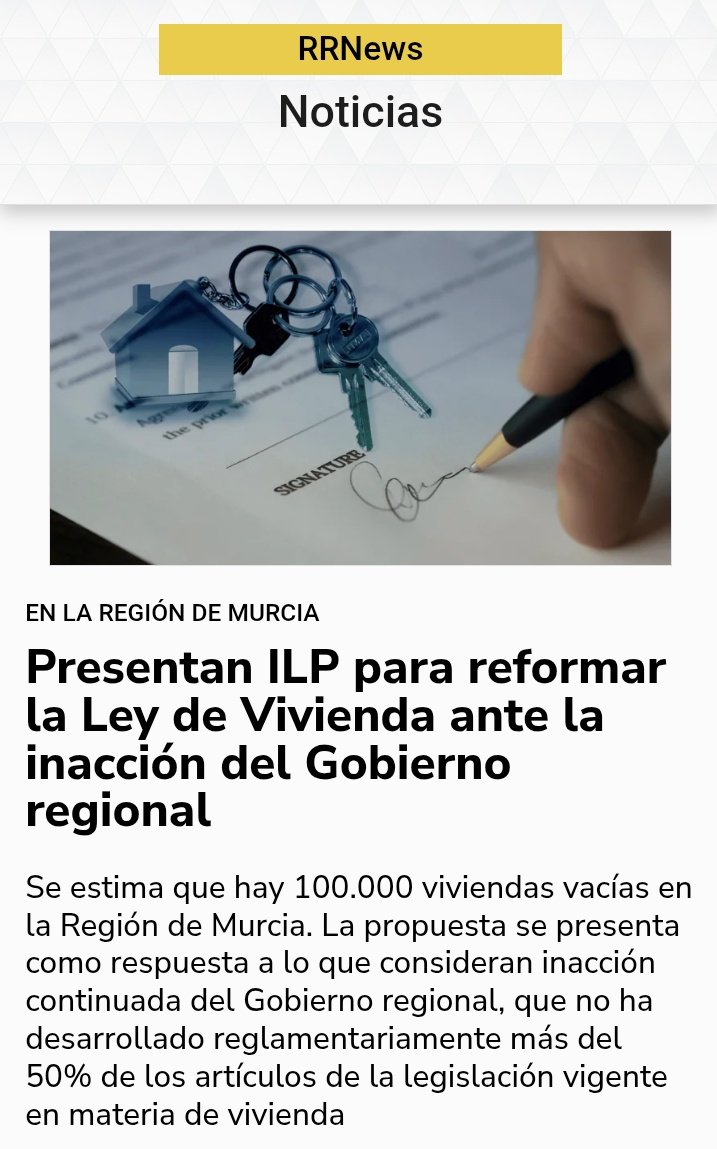‼️🏡 HILO || Presentan ILP para reformar la Ley de #Vivienda ante la inacción del Gobierno regional

Se estima que hay 100.000 viviendas vacías en la #RegiónDeMurcia. La propuesta se presenta como respuesta a lo que consideran inacción continuada del Gobierno regional 🧵👇