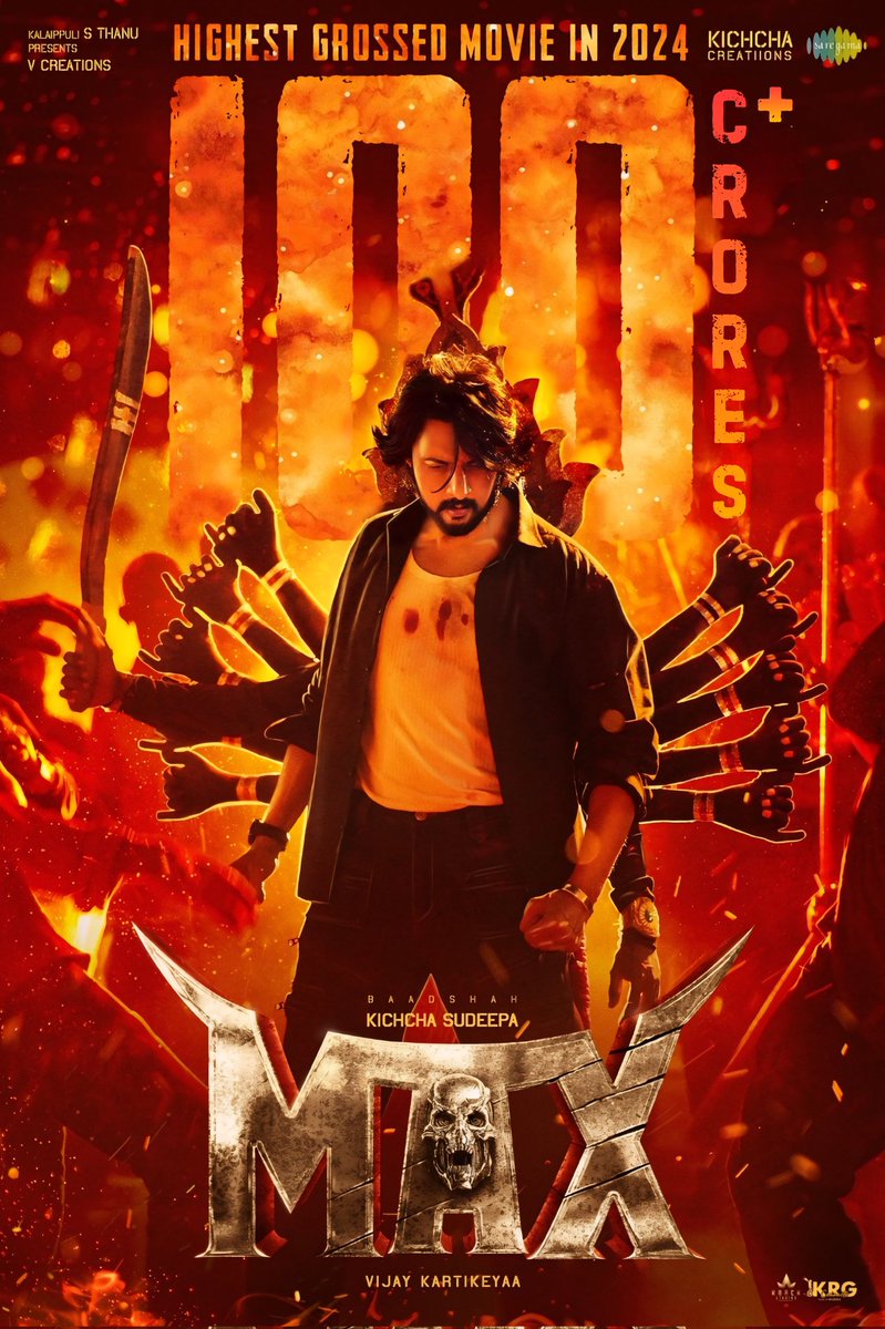 AadiSudeepian's tweet photo. Max Hits Massive 100Cr at Box Office!💥

#MaxTheMovie @KicchaSudeep Boss👑 https://t.co/3euFo5fiVC