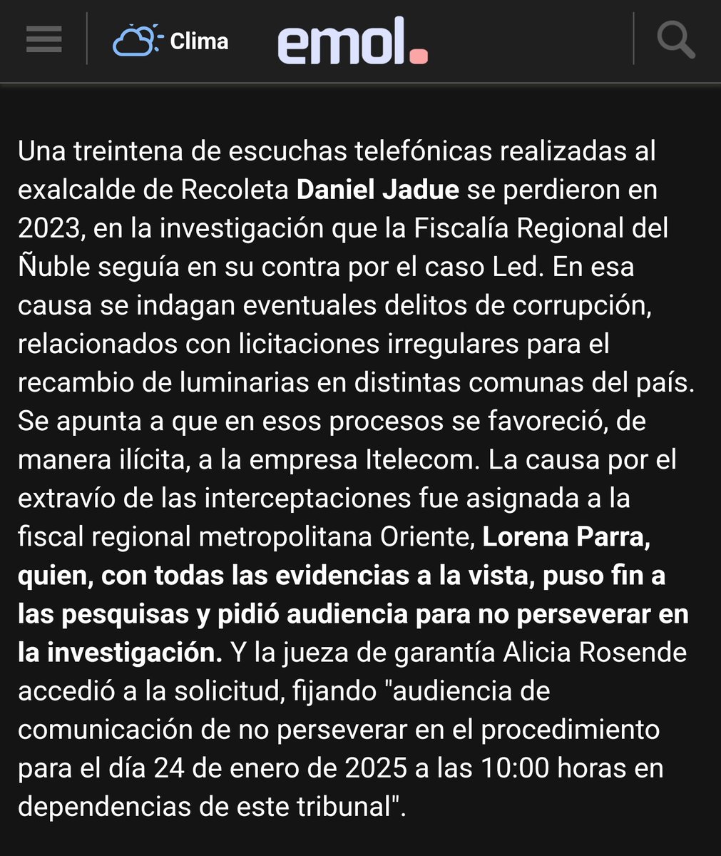 pablolirar's tweet photo. ⭕Impresentable!
#CasoLed: Cierran causa sin imputados y deciden no perseverar en pesquisas por pérdida de escuchas del comunista @danieljadue.
El ex Fiscal Nacional Sabas Chahuán es su abogado en este caso...fue jefe de la fiscal Lorena Parra.
La misma fiscal del #CasoAudios.FIN https://t.co/Nz0U9x62tZ