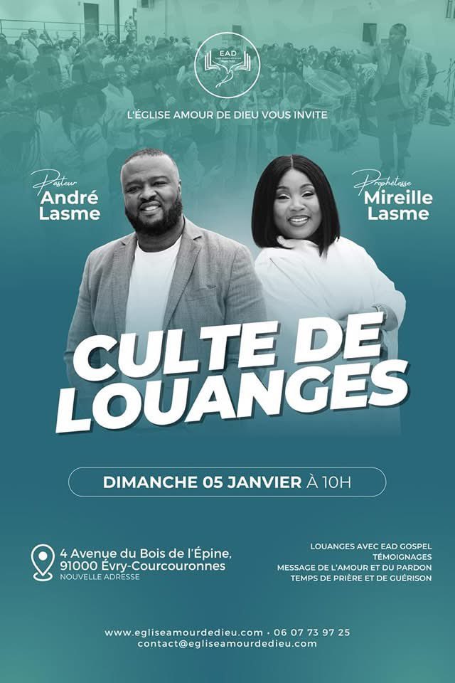 EgliseEAD's tweet photo. CULTE DOMINICAL IDF 🇫🇷
 
⚠️ Changement d’adresse ! 

Et si tu venais célébrer le nom de Jésus avec nous ce dimanche dans notre tout nouveau temple ? 
 
Retrouve-nous ce dimanche de 10h à 13h  à notre nouvelle adresse : 

📍4 avenue du Bois de l’Épine, 91000 Evry-Courcouronne 🔥 https://t.co/fJlHm7TXnZ