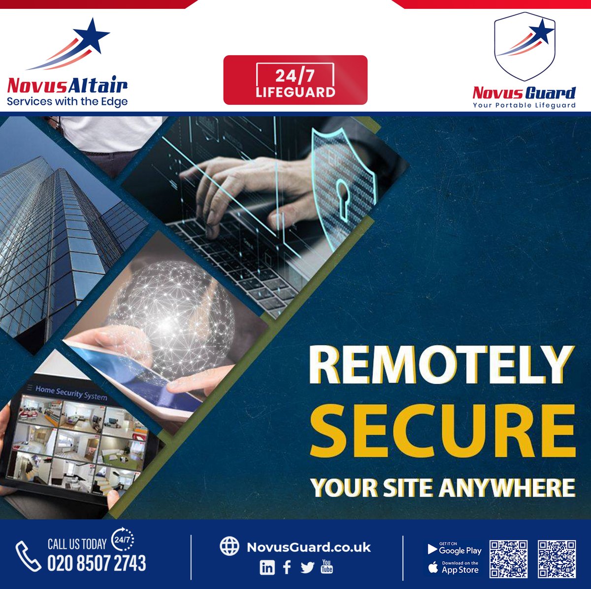 NovusAltair's tweet image. Secure your business from anywhere with Novus Altair! Our advanced remote security solutions keep your premises safe, providing real-time monitoring and AI-powered threat detection. Never compromise on safety, even when you're not on-site. #SecuritySolutions #RemoteMonitoring