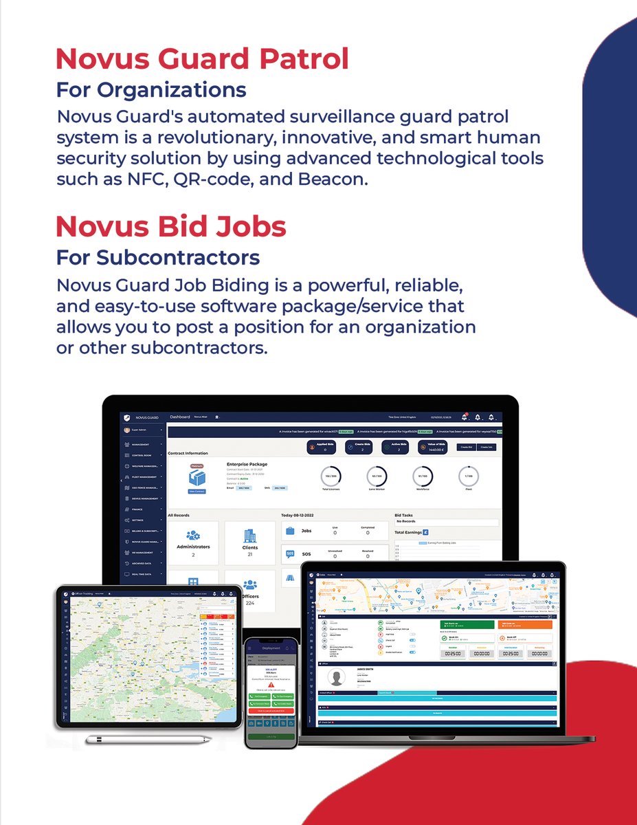 NovusGuard's tweet image. Discover the power of Novus Guard! Our Patrol system ensures your security with NFC, QR-code, and Beacon tech, while Bid Jobs lets you effortlessly manage workforce and find new opportunities. Stay safe, stay connected!