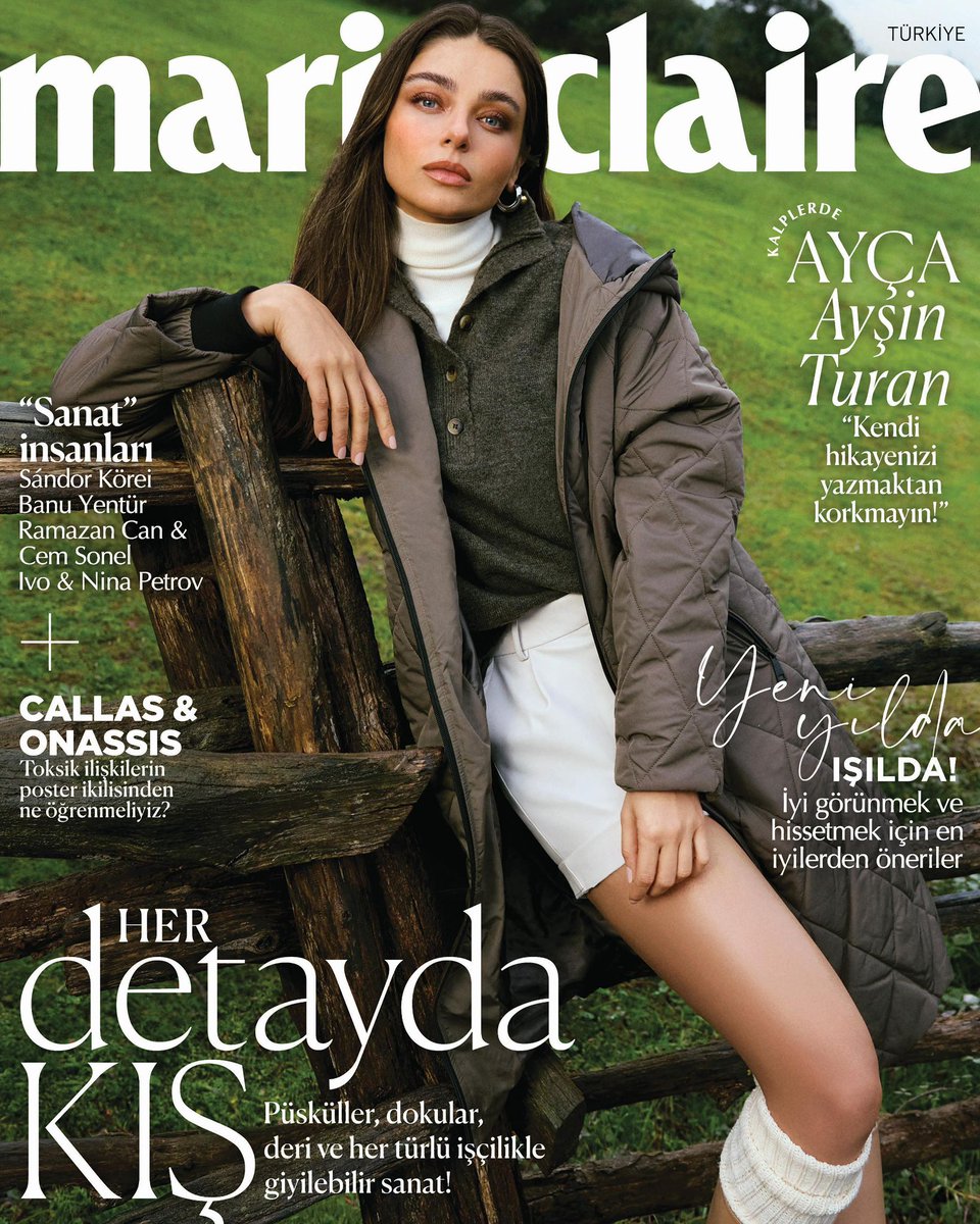 dizievrenii's tweet photo. 2025’in ilk kapak yıldızlarından biri #AyçaAyşinTuran oldu. Marie Claire dergisinin yeni yılda ilk kapak yıldızı olan Ayça Ayşin Turan, verdiği röportajda “Kendi hikayenizi yazmaktan korkmayın” dedi. https://t.co/ZQ3fal9qPj