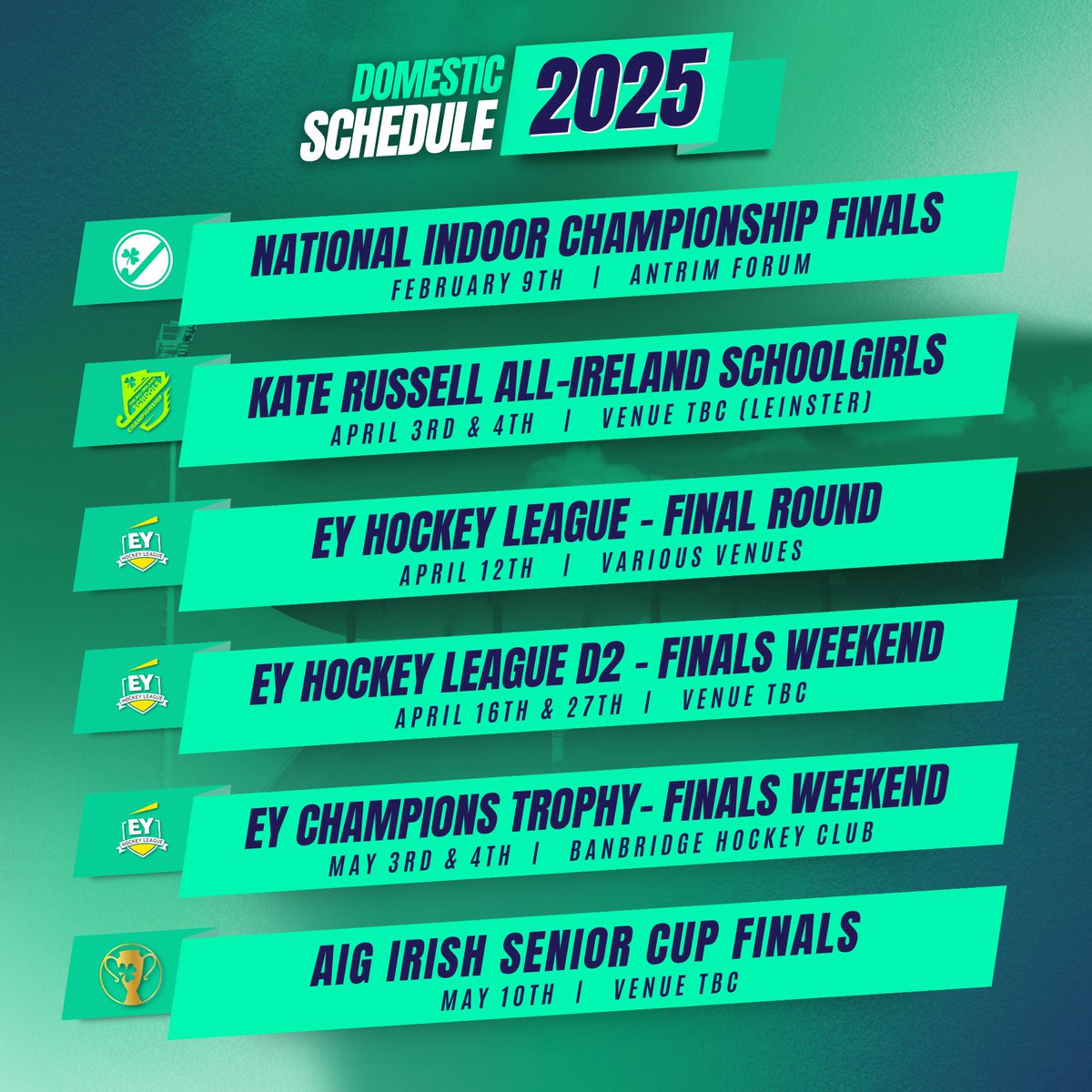 What's Coming Up in 2025? 🤩

We have a HUGE year of hockey to look forward to in 2025, with tonnes of exciting events happening both Domestically and Internationally. 

Grab your fresh, new calendar and start taking notes as you won't want to miss any of these!

#2025