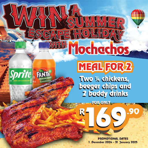 Mochachos's tweet photo. ¡Feliz Año Nuevo, amigos! 🎉  WIN a dream Summer Escape with Mochachos by ordering our meal for 2:
How to Enter:
🌶️ Like &amp; follow
🌶️ Share with friends
🌶️ Upload your till slip https://t.co/CyB6jBQxnD

Let’s make 2025 your year of adventure! 💃🔥

#MochachosNewYear #SummerEscapes https://t.co/3HfULVpf8T