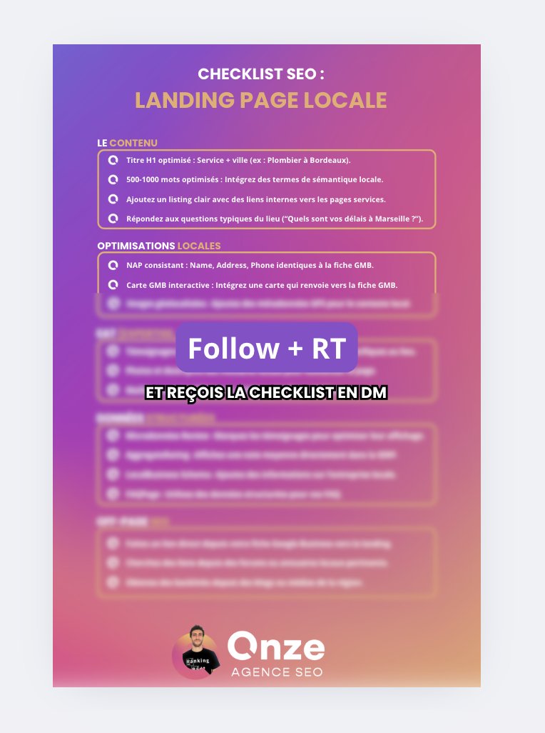 Lucio Laria | Link-Finder.net (@luciolaria) on Twitter photo Pour ranker en SEO local, il suffit de suivre cette checklist 👇
Centaines de SERPs analysés, coachings avec experts et plein de projets SEO Local prouvent son efficacité.
Et je te l'offre gratuitement 💰
→ Follow <a href="/luciolaria/">Lucio Laria | Link-Finder.net</a> et <a href="/LinkFinderOK/">Link Finder</a>
→ RT
Et ça arrive en DM ! Pour ranker en SEO local, il suffit de suivre cette checklist 👇
Centaines de SERPs analysés, coachings avec experts et plein de projets SEO Local prouvent son efficacité.
Et je te l'offre gratuitement 💰
→ Follow <a href="/luciolaria/">Lucio Laria | Link-Finder.net</a> et <a href="/LinkFinderOK/">Link Finder</a>
→ RT
Et ça arrive en DM !
