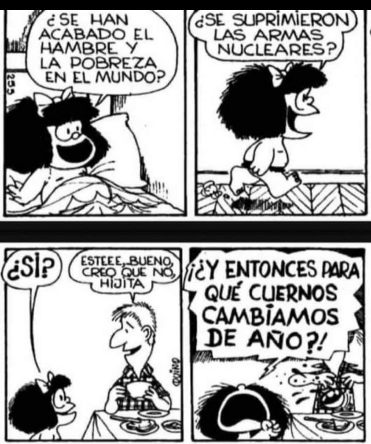 ¿Se han acabado el hambre y la pobreza en el mundo? 

#Mafalda #Quino