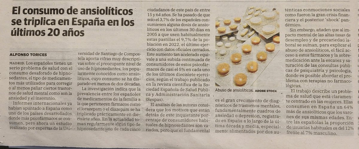 Entre 15-64 años. Ha aumentado el consumo del 3,7% (2005) al 9,7% (2022). Preocupante