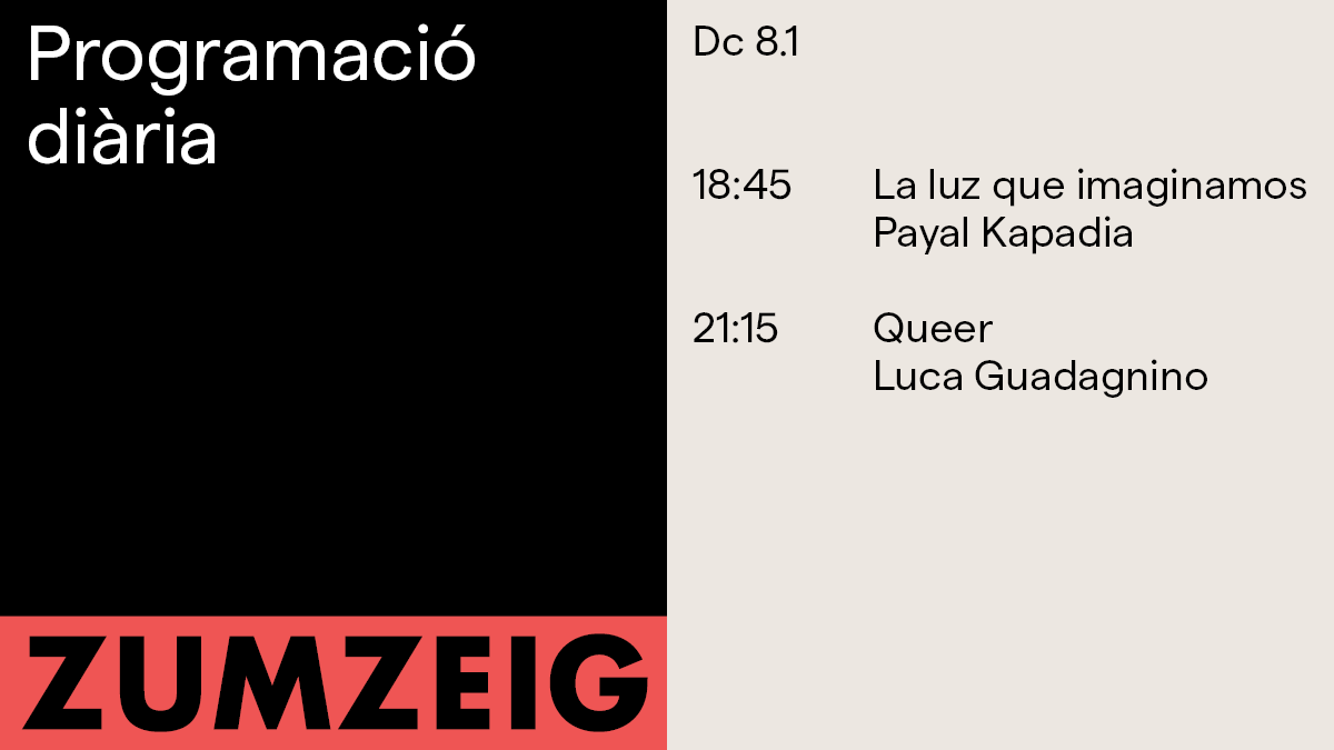 Dia de l'espectadora al #Zumzeig!

#LaLuzQueImaginamos Un mateix objectiu vital des de dues vides molt diferents🎈
#Queer Una historia sobre amor i tragèdia🐍

🎟️bit.ly/3rBezuG