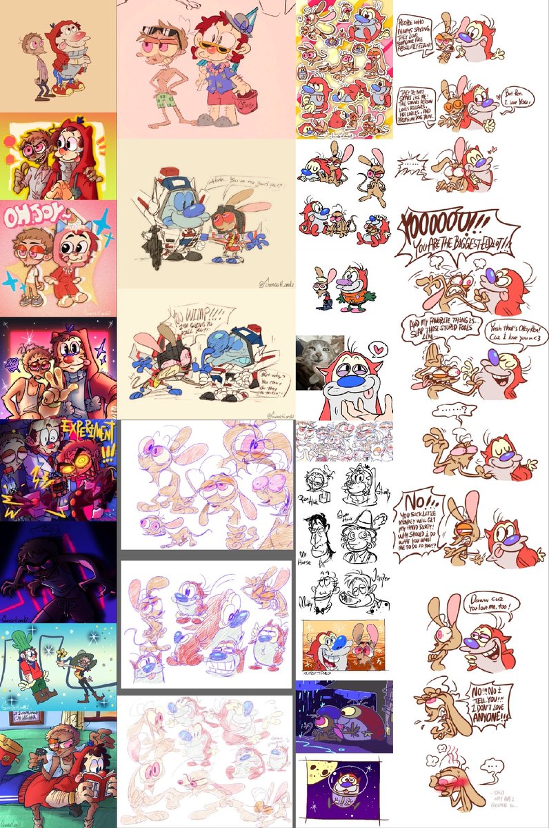 SunsetLandZ's tweet image. My ren and stimpy 2024 fanart summary!(1/2)✨✨