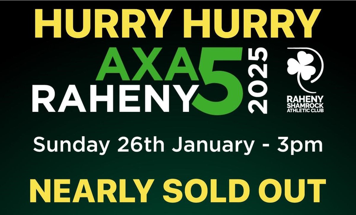 Hurry, hurry, exceptional demand for the 2025 AXA Raheny 5.