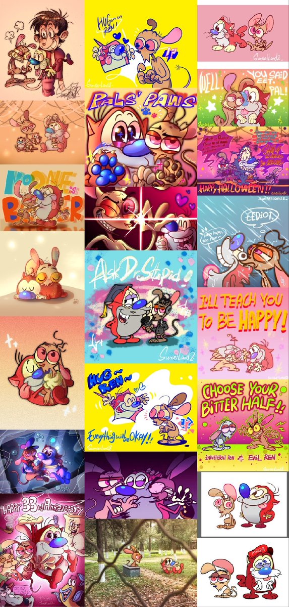 SunsetLandZ's tweet image. My ren and stimpy 2024 fanart summary!(1/2)✨✨