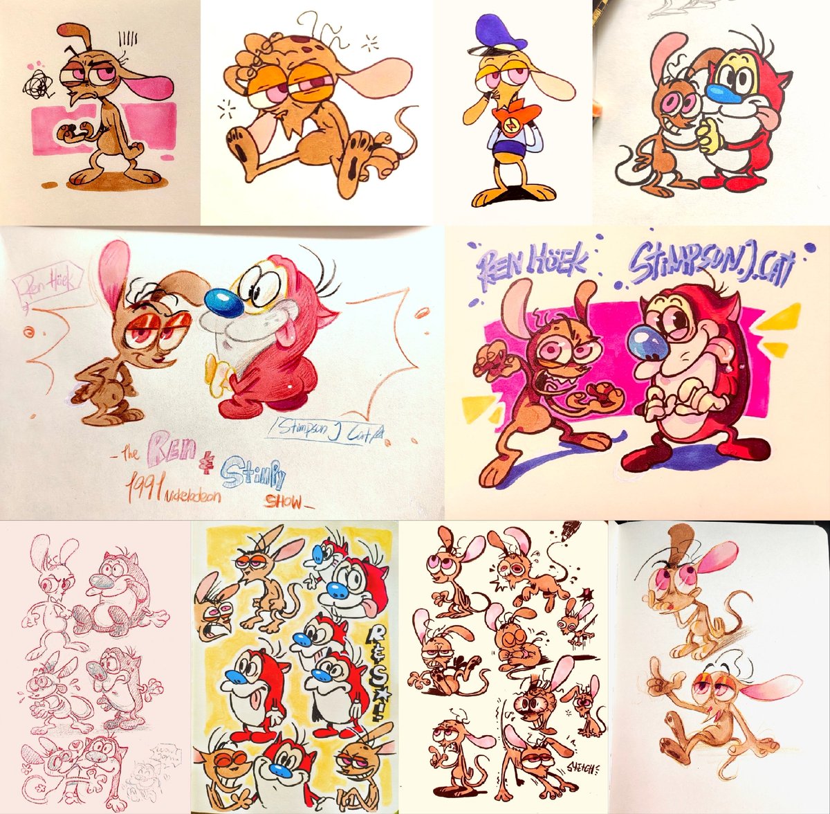 SunsetLandZ's tweet image. My ren and stimpy 2024 fanart summary!(1/2)✨✨