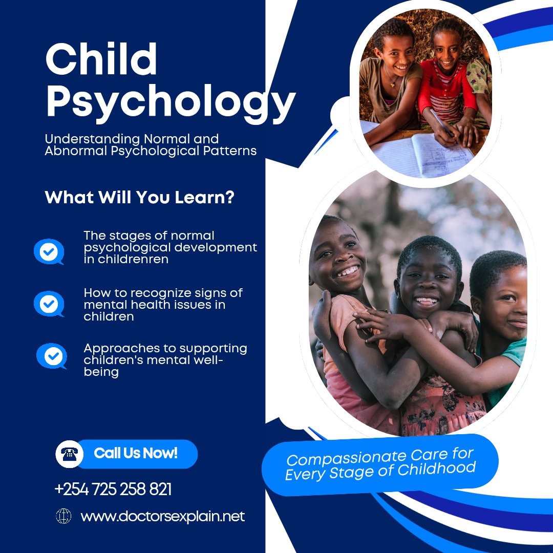 DocsExplainFM's tweet image. Gain insights into child psychology, distinguishing normal development from abnormal behaviors. Enroll at doctorsexplain.net/courses/child-…

#ChildPsychology #MentalHealth 🧠👶 #BehavioralDevelopment #InterventionStrategies