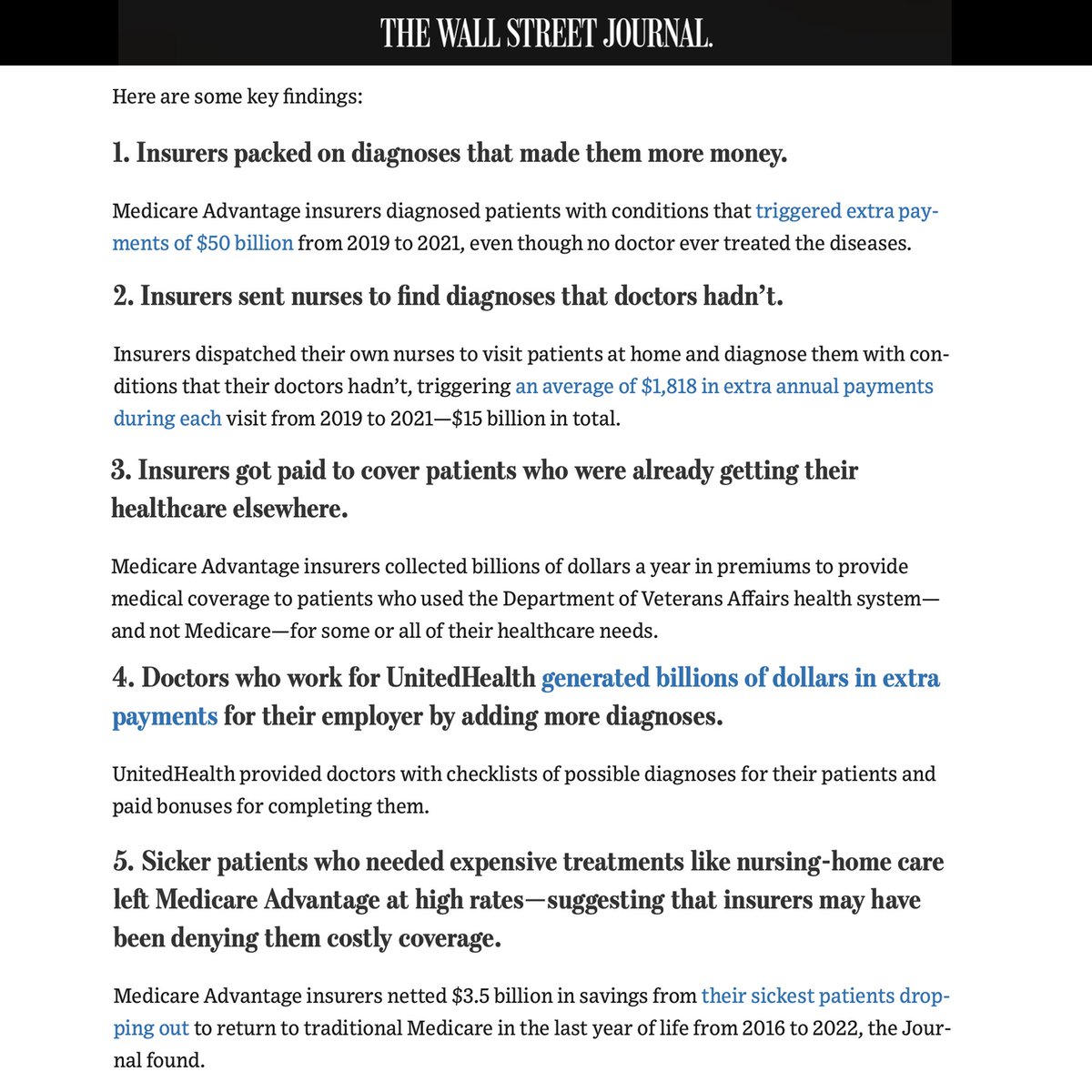 If you steal $1000, you can be sent to prison.

When health insurance companies steal over $68,500,000,000, they get tax breaks, subsidies and government contracts, while letting their customers die or go into debt.

But keep blaming immigrants and poor people for rising crime.