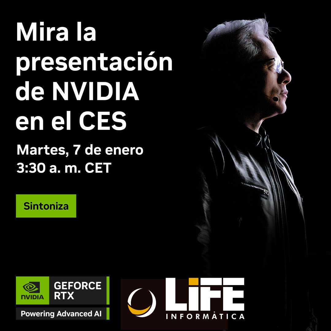 lifeinformatica's tweet image. ❗PREPÁRATE❗
Este Martes 7 de enero disfruta de esta celebración del Gaming y los gráficos en PC. Descubre todas las novedades para este año 2025 con el CEO de @NVIDIAGeForceES Jensen Huang.
No te lo pierdas. 👉 lc.cx/MejAkY

#NVIDIA #LIFEInformatica #RXT
