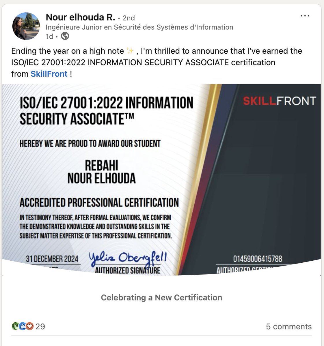 As <a href="/SkillFrontCom/">SkillFront</a>, skillfront.com, we congratulate our amazing students, and their valuable accreditations for their successful Training and Examination Programs.