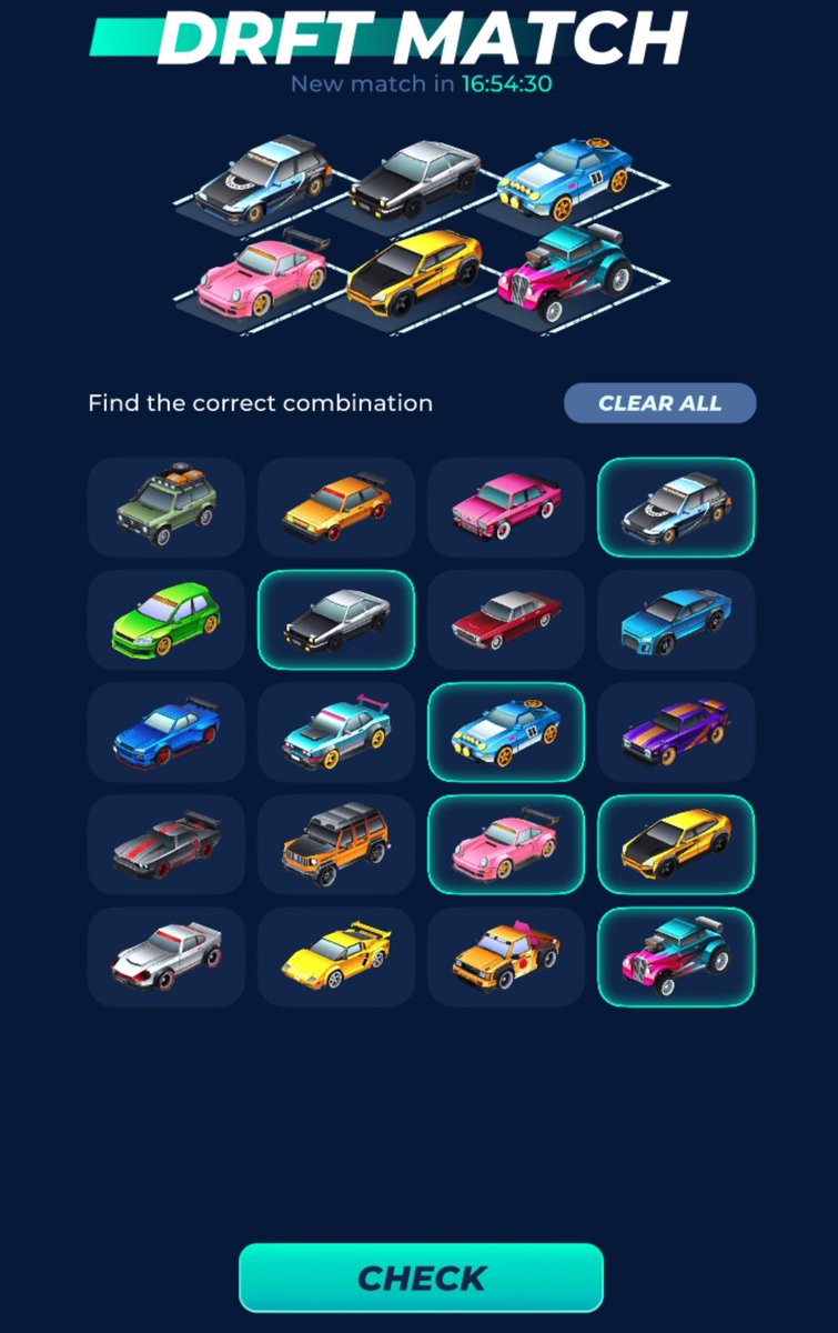 freecoinalerts's tweet image. #DriftPartyTodayCombo🏎️

🗓️ 02.01.25

💠 Combo : 4,6,11,15,16,20

For new users : t.me/drft_party_bot…

✅ Here’s how it works:
🏎 Once a day a new board of cars will pop up
🛞 Pick your 6 cars from the lineup
🧩 Each day, you’ll get a new code to crack

#driftcode