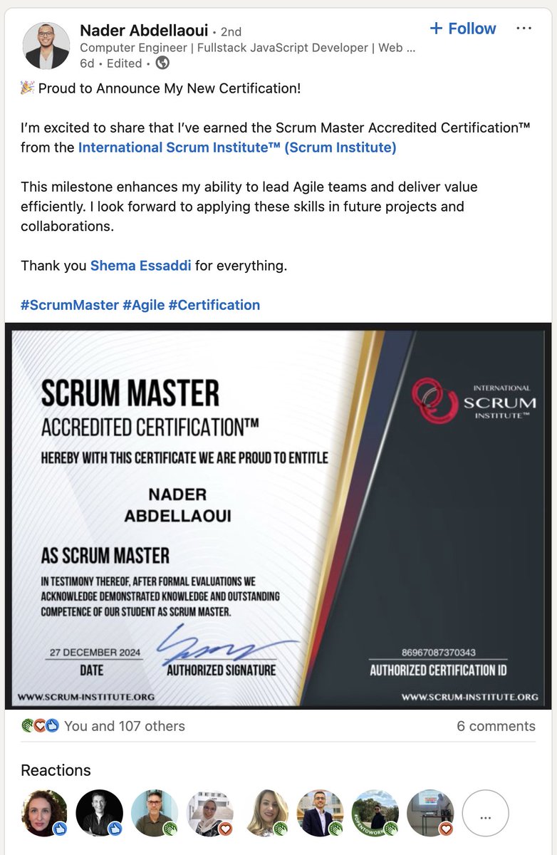 Scrum_Institute's tweet photo. As Scrum Institute, https://t.co/rOlZG9cMzi, we congratulate our amazing students, and their valuable accreditations for their successful Training and Examination Programs. https://t.co/tVbIskocKE