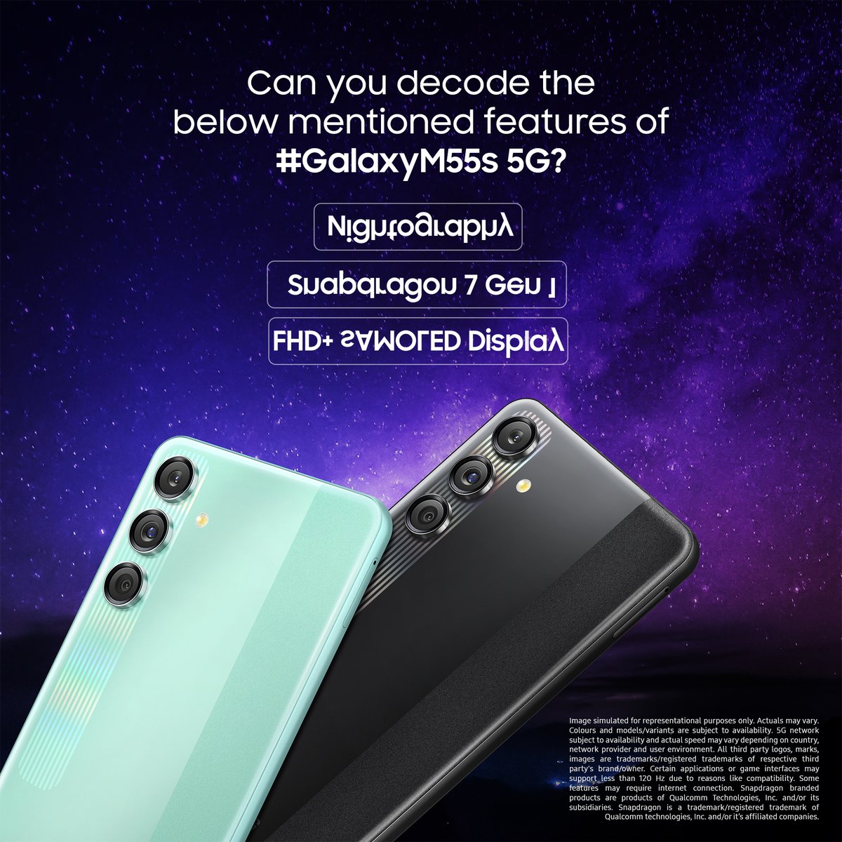 SamsungIndia's tweet photo. Crack the Super Monster code &amp; comment below!! Don’t forget to use the hashtags #GalaxyM55s 5G #SuperMonster #Samsung https://t.co/GFbCpOmLwi