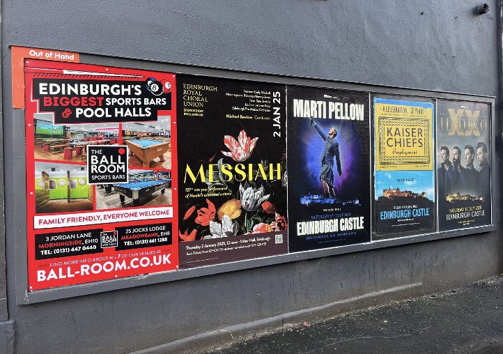 OutofHandScot's tweet photo. #print #posters #programmes #flyers  #distribution #posterdistribution #flyerdistribution #brandedracks #indoor #outdoor #indoorposters #outdoorposters #outdooradvertising @ERCUnews today @theusherhall perform Handel’s Messiah at #livemusic #Edinburgh https://t.co/Sna7zqZ1RY