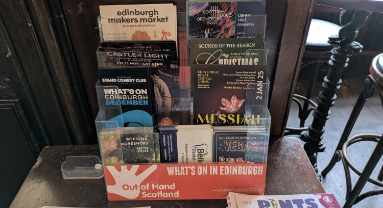 OutofHandScot's tweet photo. #print #posters #programmes #flyers  #distribution #posterdistribution #flyerdistribution #brandedracks #indoor #outdoor #indoorposters #outdoorposters #outdooradvertising @ERCUnews today @theusherhall perform Handel’s Messiah at #livemusic #Edinburgh https://t.co/Sna7zqZ1RY