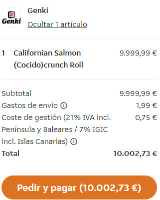 Joder, ya podrían regalarme los gastos de envío