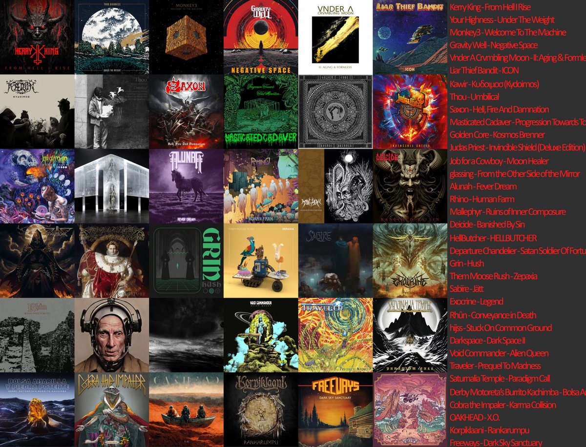 Eastw00d (@666seeky) on Twitter photo Starting the 2024 AOTY list, here's counting down: 197-161
Special thanks go out to some amazing people 🔥🤘
<a href="/dayron822/">Dayron@82</a>
<a href="/NigeSavage/">Nige Savage</a>
@KManriffs
<a href="/MetalPrecieux/">Métal Précieux - Precious Metal (JM)</a>
<a href="/__RAVENDARK__/">༺⛧Ŗ̶̨͙̺͍̗̜̭̝̌ͪ̓́ͨ͜͡ ⛧༻</a> Starting the 2024 AOTY list, here's counting down: 197-161
Special thanks go out to some amazing people 🔥🤘
<a href="/dayron822/">Dayron@82</a>
<a href="/NigeSavage/">Nige Savage</a>
@KManriffs
<a href="/MetalPrecieux/">Métal Précieux - Precious Metal (JM)</a>
<a href="/__RAVENDARK__/">༺⛧Ŗ̶̨͙̺͍̗̜̭̝̌ͪ̓́ͨ͜͡ ⛧༻</a>