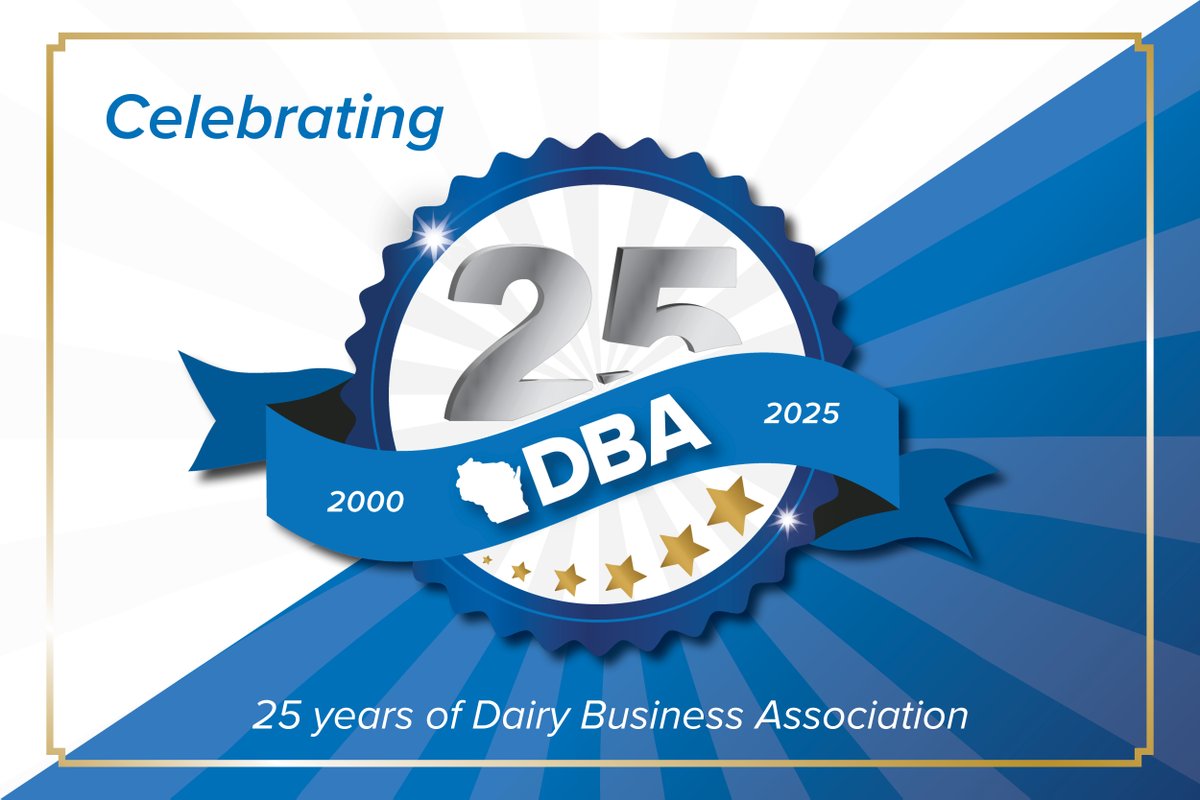 Help us celebrate 25 years of DBA at Dairy Strong! It’s a great opportunity to connect, learn, and be a part of a brighter future for the dairy industry. Register now here: bit.ly/4edZsQm