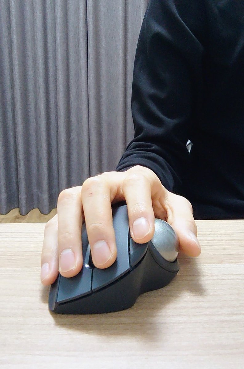 絶対馴染まないと思った親指トラックボール
人差し指：戻る進むボタン
中指：左クリック、スクロールホイール
薬指：右クリック
変態グリップを見つけることで定着！