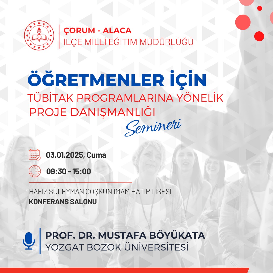 Çorum - Alaca'da öğrenci projelerini çoğaltma ve kalitesini artırma bakımından bir gayret var. Yarın orada öğretmenlerimizle buluşacağız.