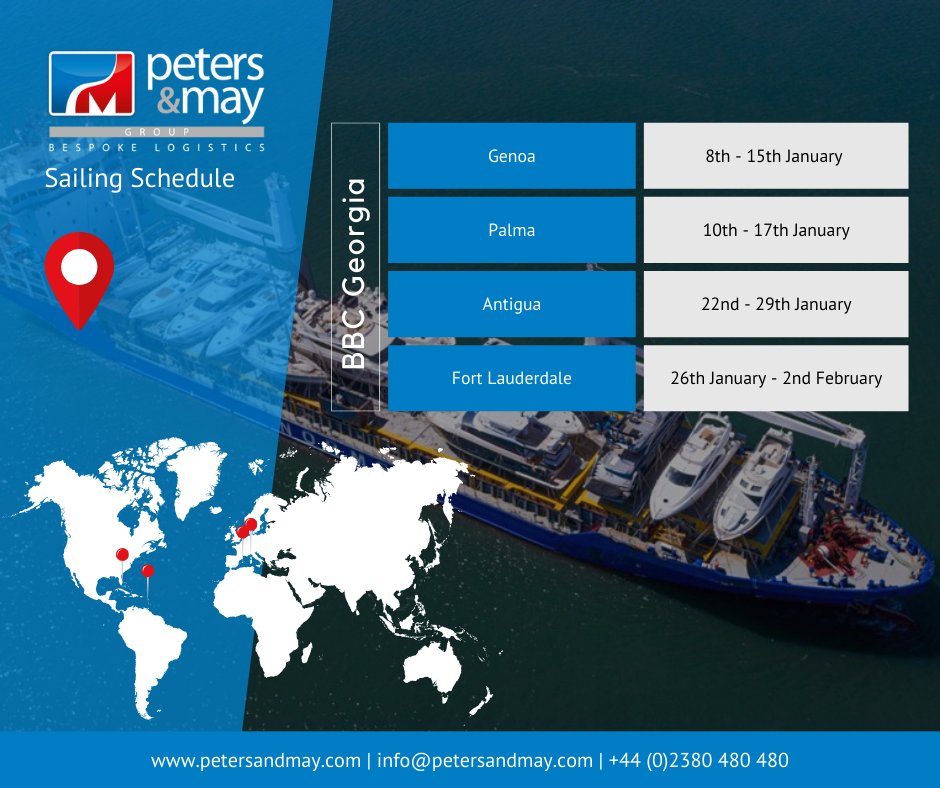 Final calls! BBC Georgia is Caribbean-bound! ⚠

If you were looking for a sign to start 2025 somewhere brighter…this, is it🌴

Email us today to discuss your options👇
info@petersandmay.com

#Yachting #Yacht #Sailing #SailingLife #BespokeLogistics #PetersAndMay