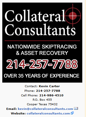 TajLong's tweet photo. Happy New Year! My Repossession Industry Spotlight is on: ***COLLATERAL CONSULTANTS 214-257-7788*** A Skip Trace \ Collateral and Asset Recovery Company with NATIONWIDE SERVICE and a HIGHER THAN AVERAGE SUCCESS RATE and a strict ***NO RECOVERY/NO PAY POLICY*** Taj Told You! https://t.co/wrsgjZOMTA