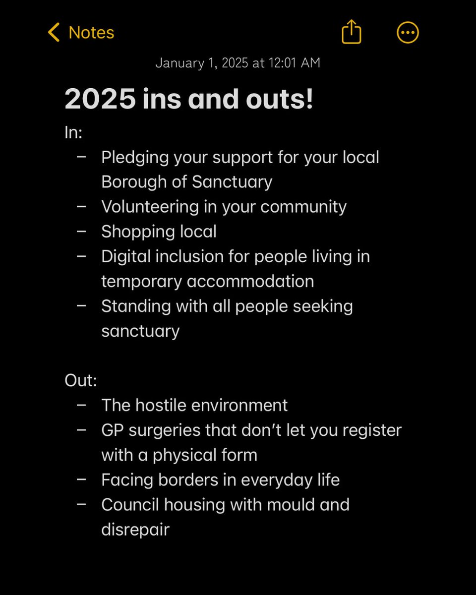 Here's what we think are in and out for the year ahead - and watch this space  👀

#NewYear2025 #MigrantsWelcome #NoBorders #EndHostileEnvironment #London #SouthLondon