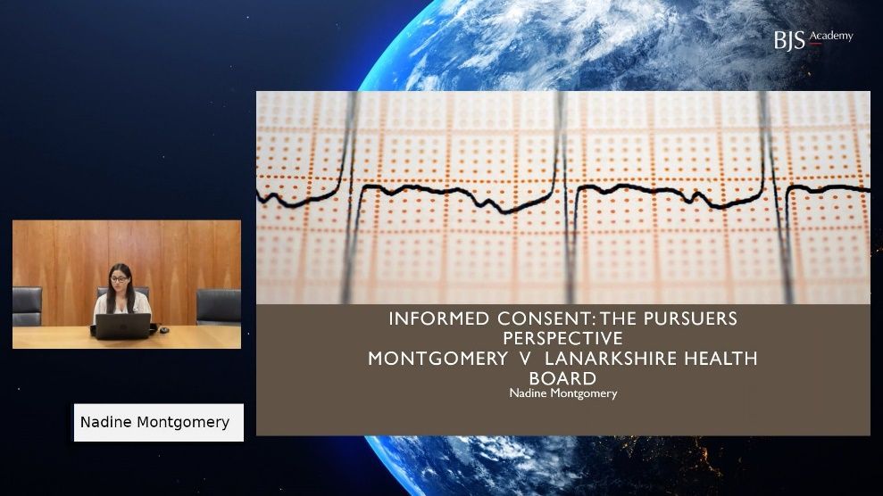 BJS Academy's Article of the Month: Informed consent: the pursuer's perspective - Montgomery v Lanarkshire Health Board
➡️buff.ly/3VZNmnE

Through the lens of Nadine Montgomery's experience, this talk examines the landmark legal case that reshaped the principles of