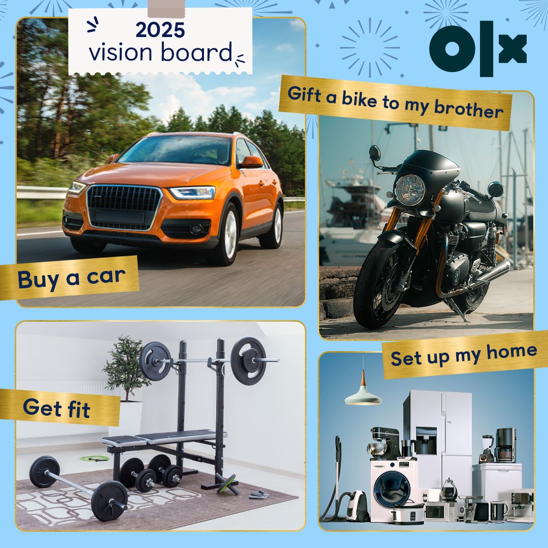 OLX_India's tweet image. Jab resolution mein hoga OLX ka saath, toh zyada spending ki nahi hogi koi baat!​ OLX ke saath resolution karo, kharcha nahi!

Head to our website bit.ly/48oeRuc to buy products for your 2025 resolution​.
​​
#ResolutionKaroKharchaNahi #NewYear2025 #NewYearResolution #OLX