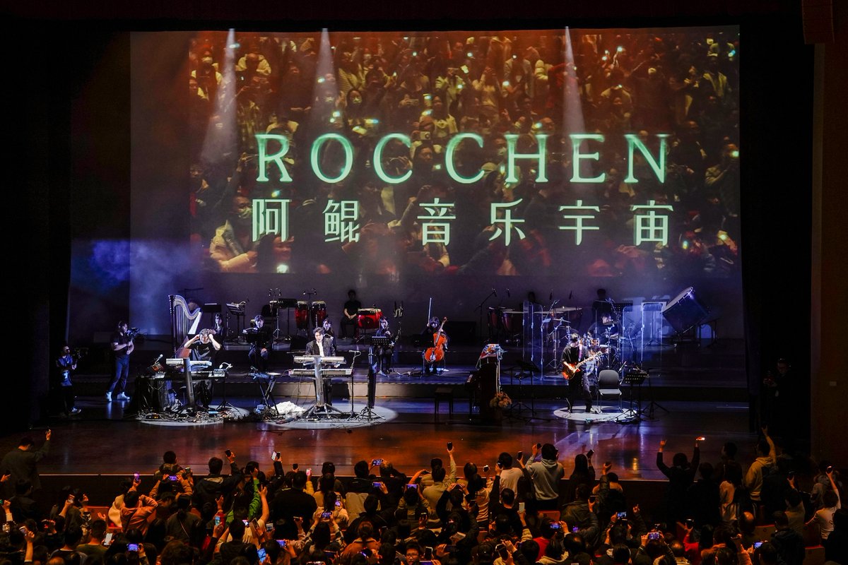rocchen's tweet photo. Just finished an amazing New Year’s Eve live concert! 
During the concert, I had the pleasure of sharing many pieces from the films and TV series I’ve composed for. Fans expressed how hearing those tunes brought back memories of their favorite scenes in those films and TVs. https://t.co/lfR2UJDn3m
