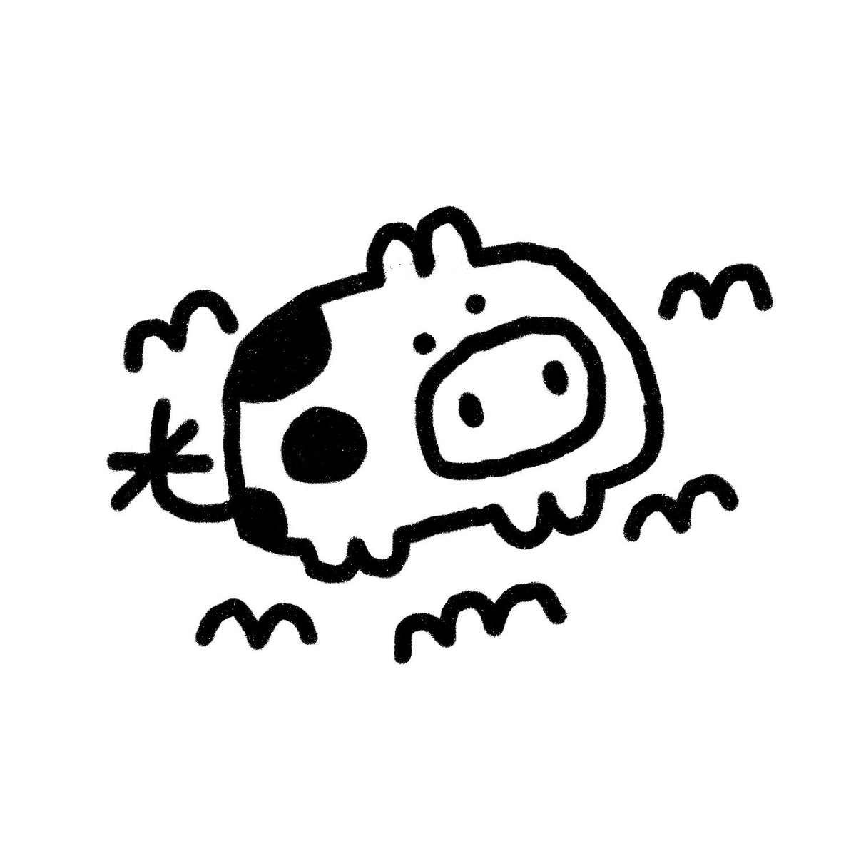 momodraws's tweet image. I  drew a cow