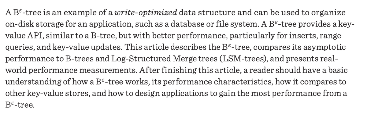 thegeeknarrator's tweet photo. I started my 2025 reading white-paper(s) on Bε-trees. A thread that captures everything you need to know about  them and more..

Like, repost and share..👇 https://t.co/Y6wqv1P3zY