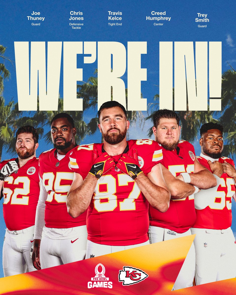 Chiefs's tweet photo. Going bowling 🎳

Congratulations to our guys that were voted into this year's Pro Bowl Games! https://t.co/hiLkjADA57