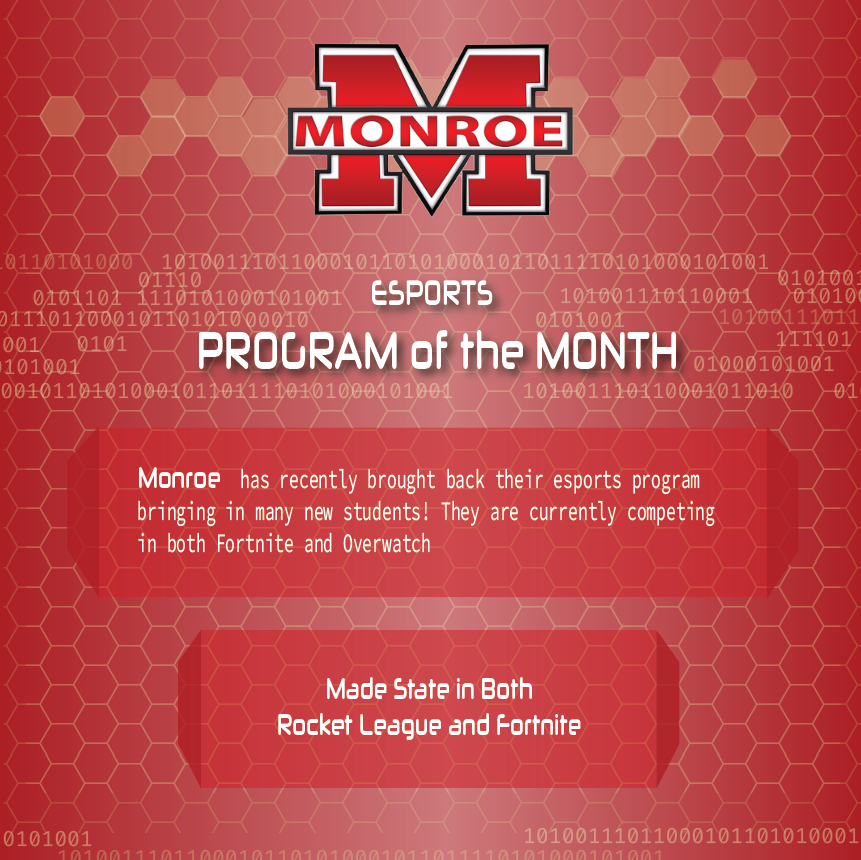 WIHSesports's tweet photo. The Monroe Cheesemakers are our Program of the Month for January! After taking a small break, the program is back competing in Fortnite and Overwatch this year.
#esports #wisconsinesports #esportsEDU https://t.co/LLPy7QEeQ4