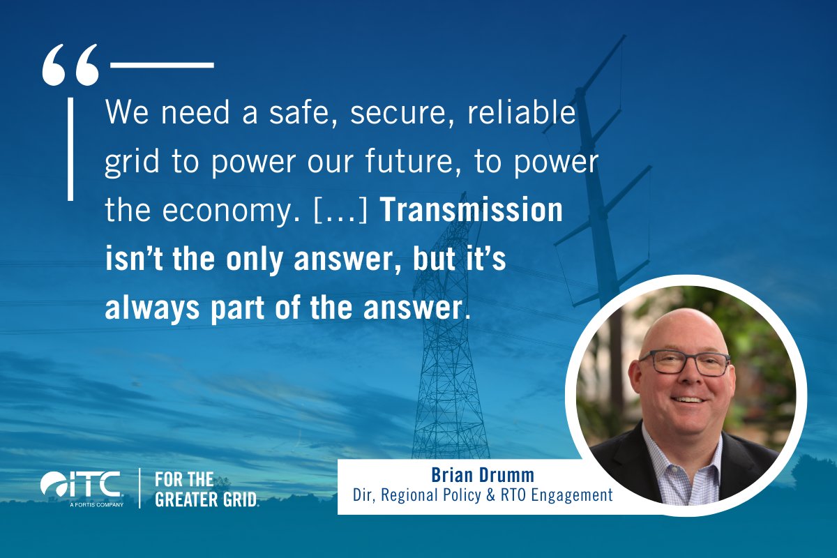 ITC Holdings Corp. (@itcgrid) on Twitter photo On last month's <a href="/ACORE/">American Council on Renewable Energy</a> webinar, ITC’s Brian Drumm highlighted the impact and benefits of <a href="/MISO_energy/">Midcontinent ISO</a>’s approval of Tranche 2.1. This historic win prioritizes transmission infrastructure for a reliable and resilient future.
Watch the full webinar: ow.ly/CfrE50Uw3f0 On last month's <a href="/ACORE/">American Council on Renewable Energy</a> webinar, ITC’s Brian Drumm highlighted the impact and benefits of <a href="/MISO_energy/">Midcontinent ISO</a>’s approval of Tranche 2.1. This historic win prioritizes transmission infrastructure for a reliable and resilient future.
Watch the full webinar: ow.ly/CfrE50Uw3f0