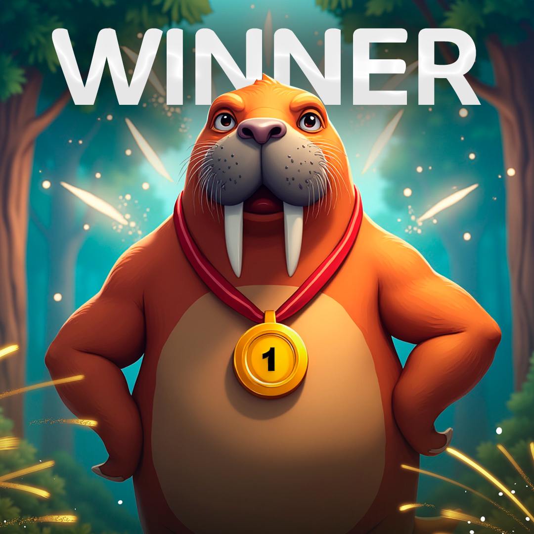 Walrus 🏆

The showdown has concluded, and here’s how it played out:

— 60,873 walruses were purchased.
— 43,504 seals were purchased.

Rewards

— Everyone who backed the walrus will receive 15,000 Animal Feed.
— Players who powered up their walrus to Level 10 will be rewarded