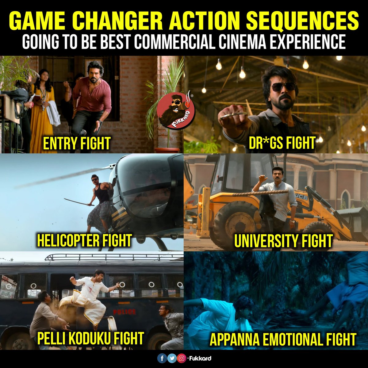 Fukkard's tweet photo. Action Sequences 🥵🥵

#GameChangerTrailer ✨

🔗 https://t.co/O2z6QXECNs

#GameChangerOnJAN10 🚁 https://t.co/BPZqGZRcDA