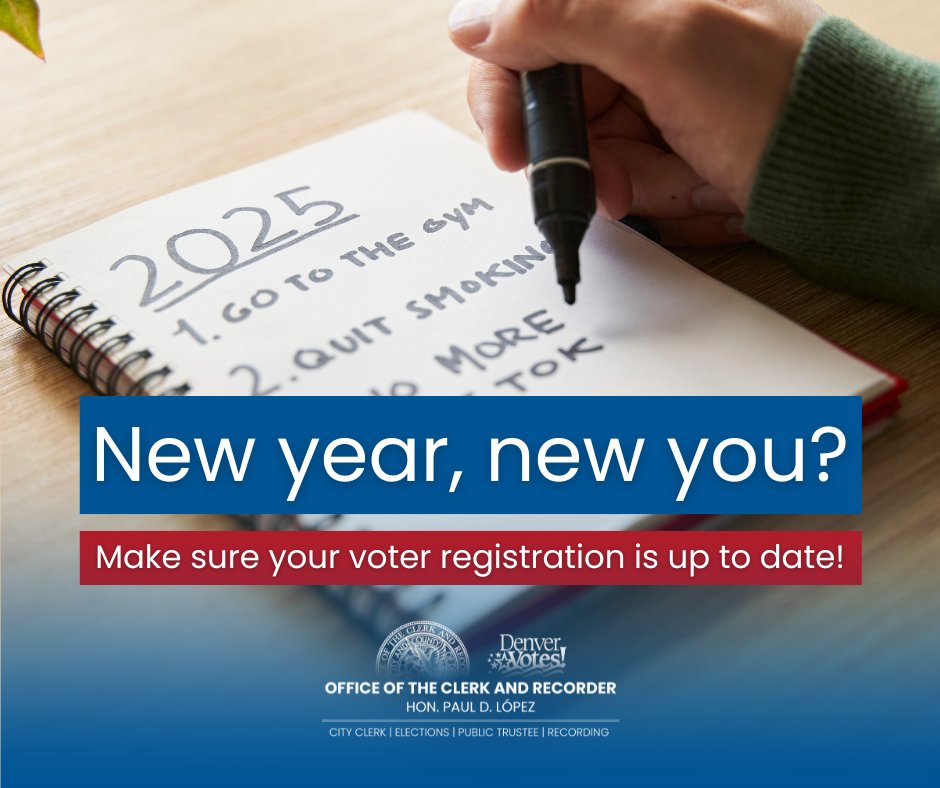 New year, new you? Make sure your voter registration is up to date and reflects the most "current" version of you. Click below to update or check your registration: 
 
tinyurl.com/mr3x79ep