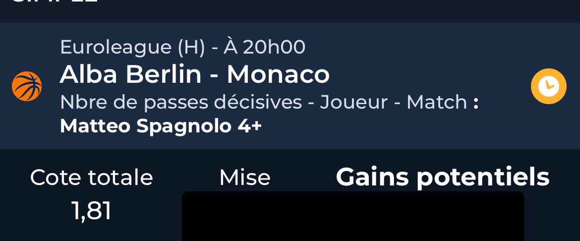 #euroleague 

🏀Berlin 🆚 Monaco 
👉Spagnolo +3,5 passes 
🎰Parions sport 1,81 

⛹️‍♂️Hermannsson out 

📈6 passes de moyenne quand il est out 

#teamparieur #TeamParieurs