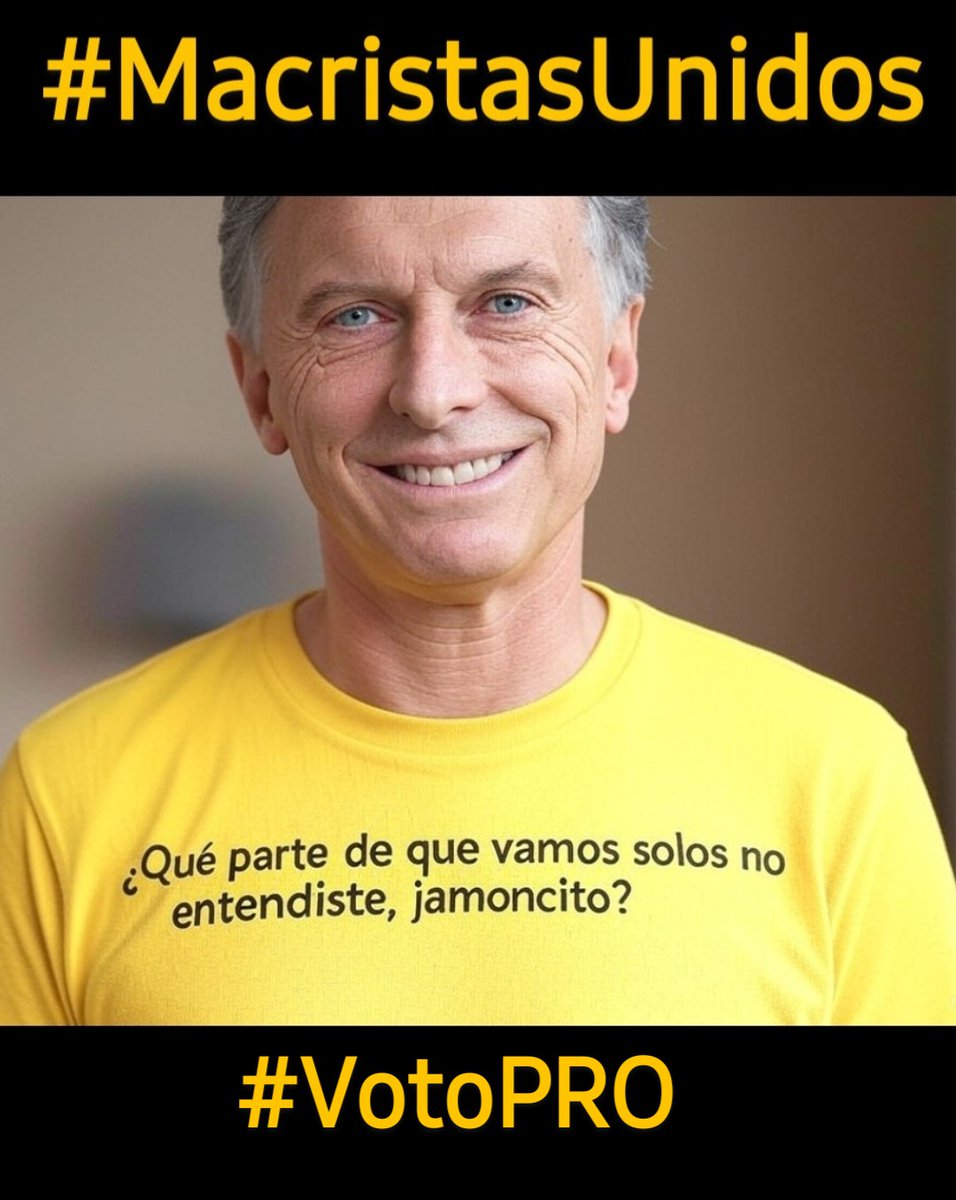 #MacristasUnidos 
#VotoPRO 
Queridos seguidores de #MacristasUnidos les tengo  que pedir un favor
Cada ves que den Rt a una publicación  que ponemos
POR FAVOR  ESCRIBIR EXACTAMENTE  ESTO Y ASI
#VotoPRO MUCHAS GRACIAS 
Y 💪 para la  lucha que tenemos  por delante
<a href="/mauriciomacri/">Mauricio Macri</a>